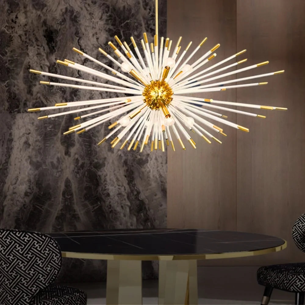 Gold Glass Chandelier