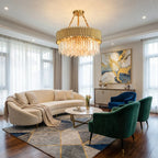 Gold and Crystal Chandelier
