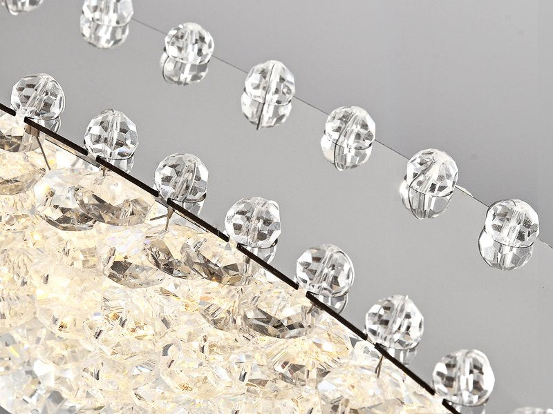 Halo Ceiling Light-Dimmable Modern Luxury Chrome LED Crystal Ceiling Light Metal Detail