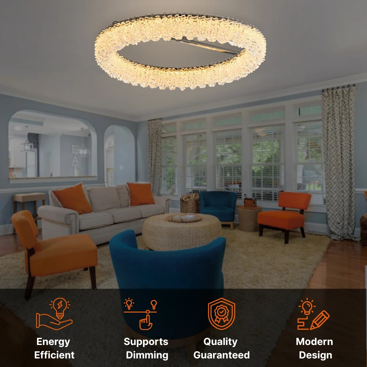 crystal ceiling light