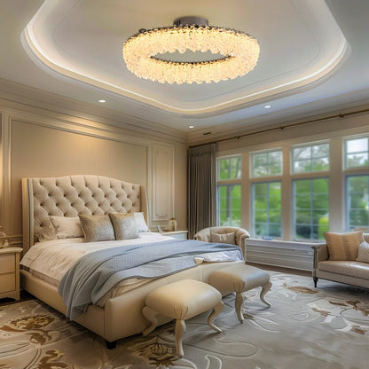 flush mount crystal ceiling light