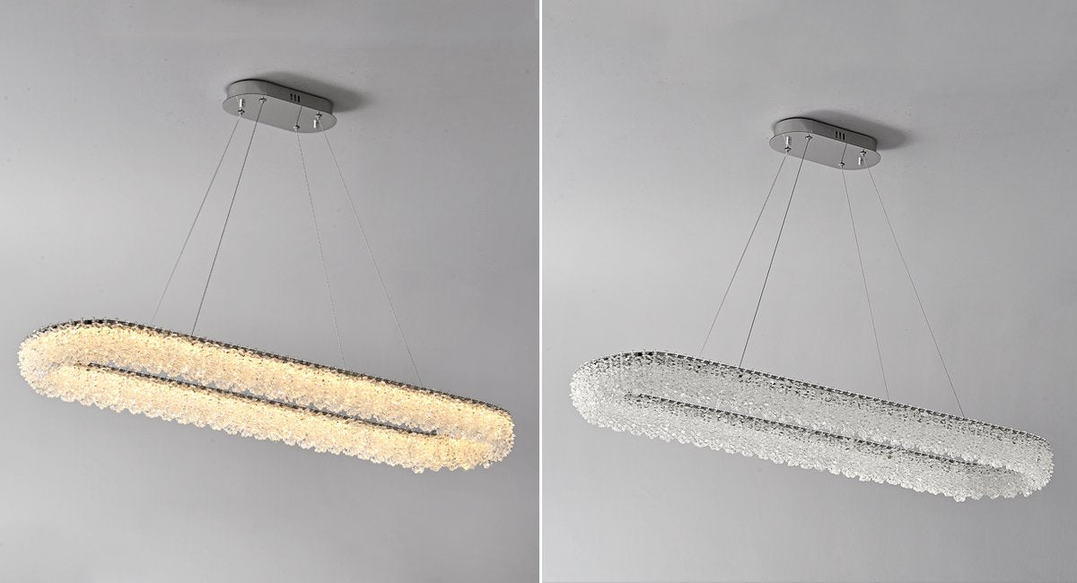 Halo Pendant Light-New Arrival Oval Crystal Pendant Light For Dining Room Real Shot