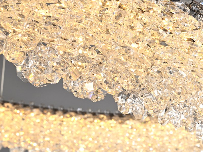 Halo Pendant Light-New Arrival Oval Crystal Pendant Light For Dining Room Crystal Detail