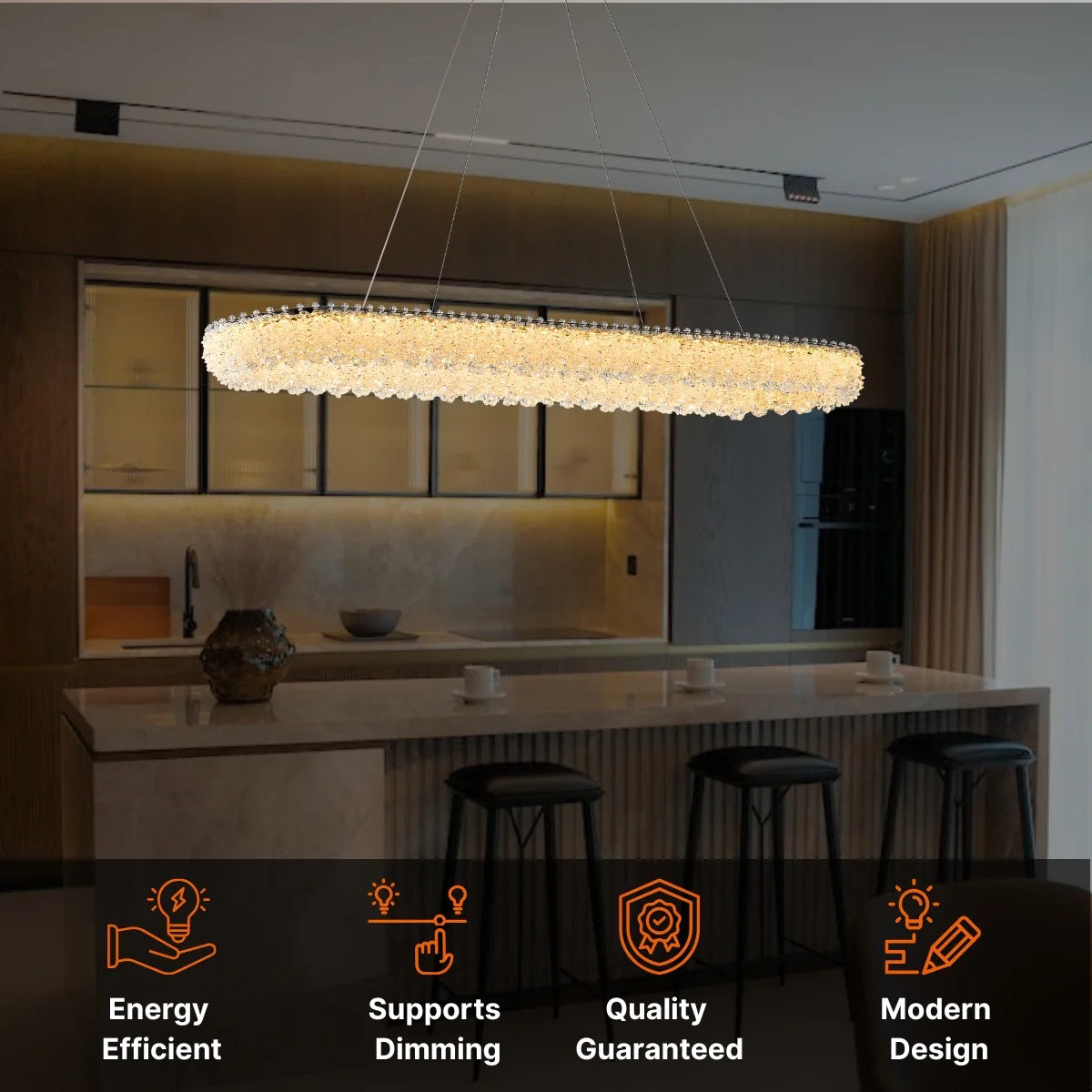 dining room crystal light