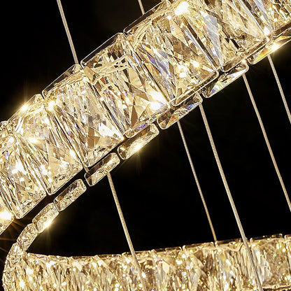 Helix Chandelier-Spiral-Shaped Large Crystal Staircase Chandelier Detail