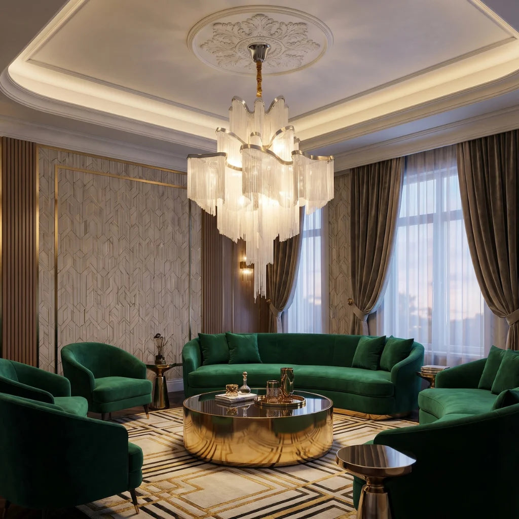 YOOGEE luxury crystal chandelier for modern dining room lighting