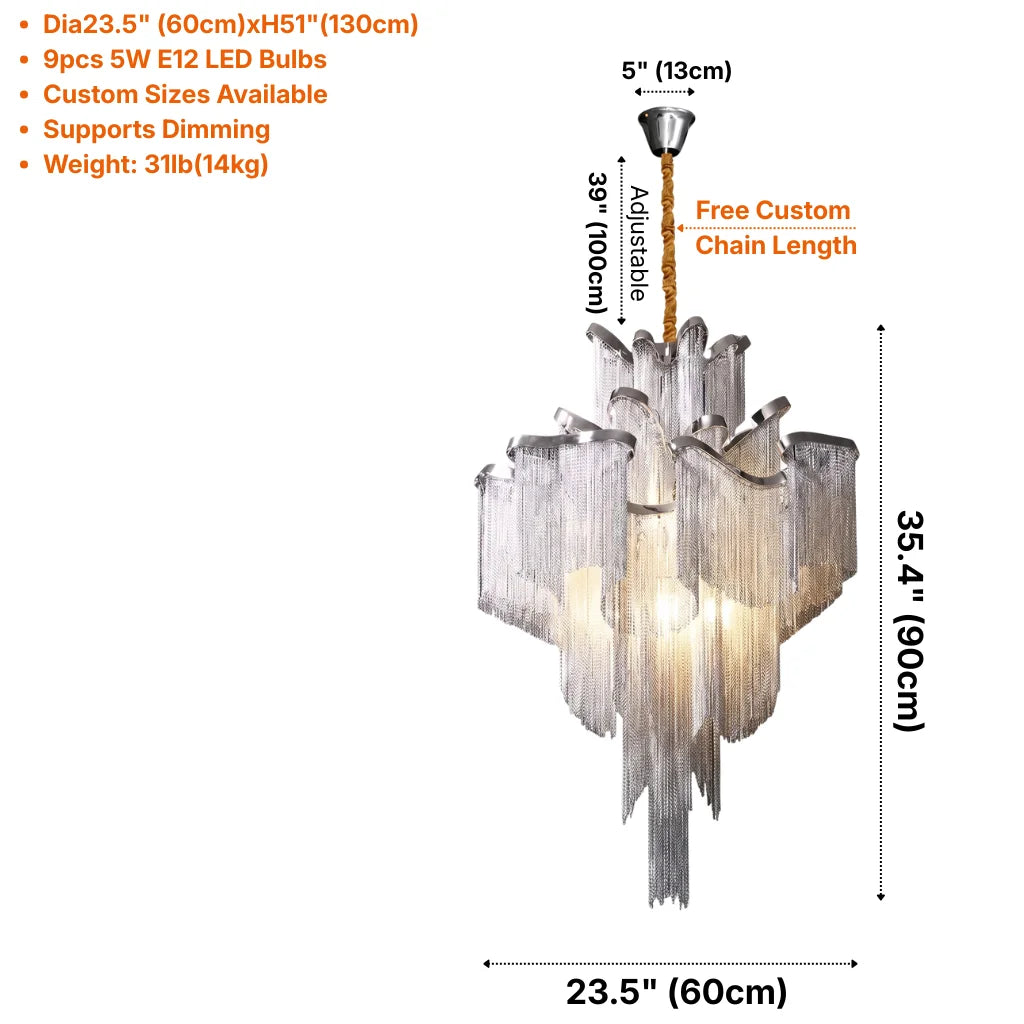 Luxury ceiling chandelier for upscale American home interiors