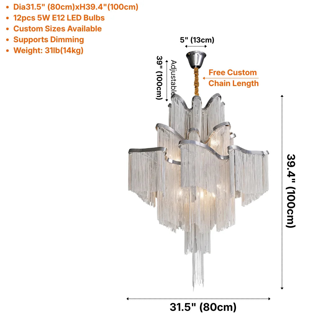 YOOGEE statement chandelier for dining room and foyer lighting
