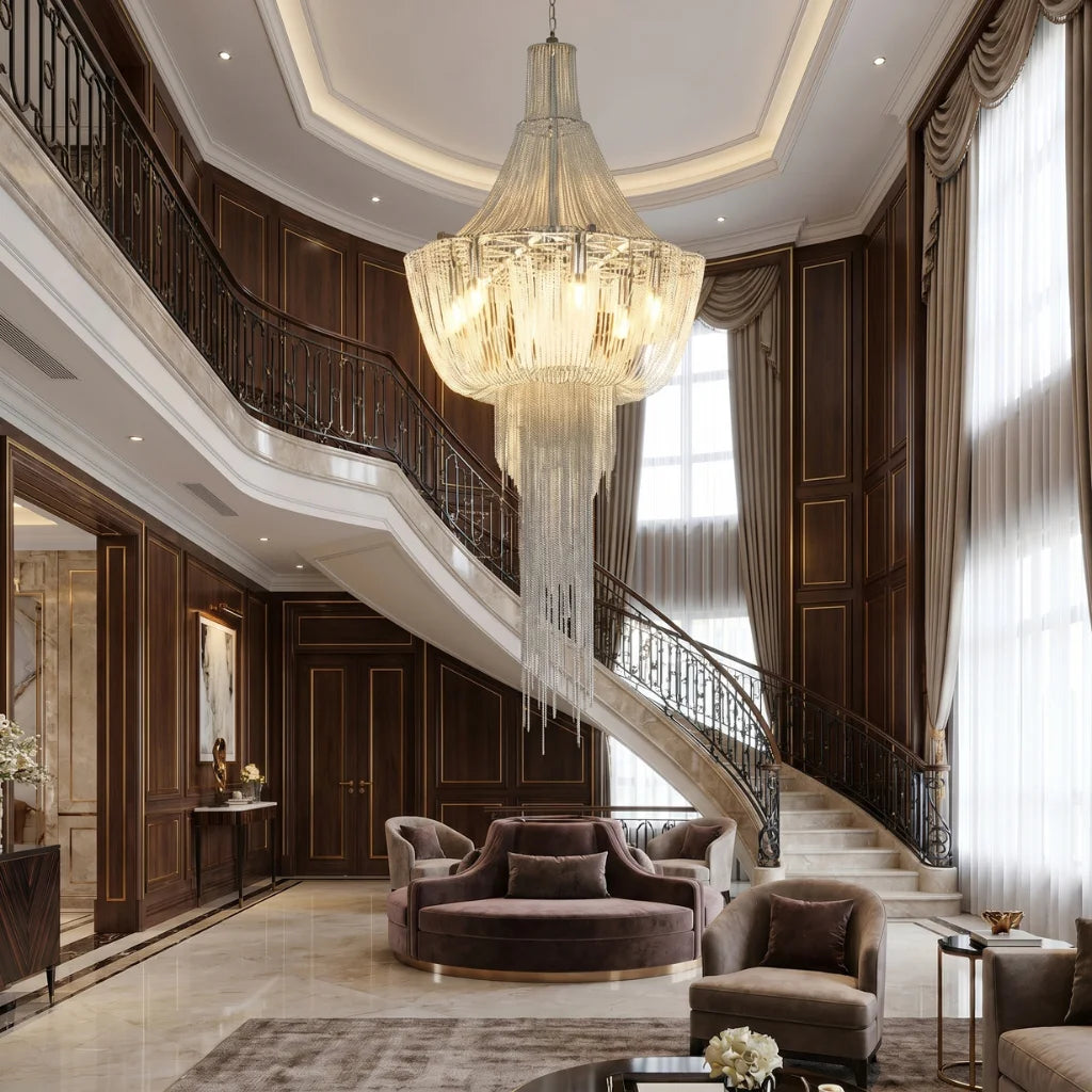 YOOGEE luxury crystal chandelier for modern dining room lighting