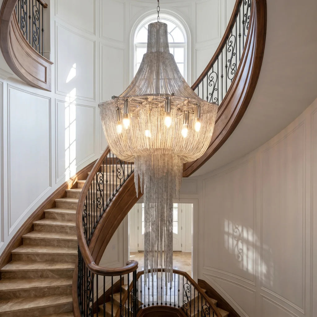 Modern chandelier light fixture for elegant living room decor