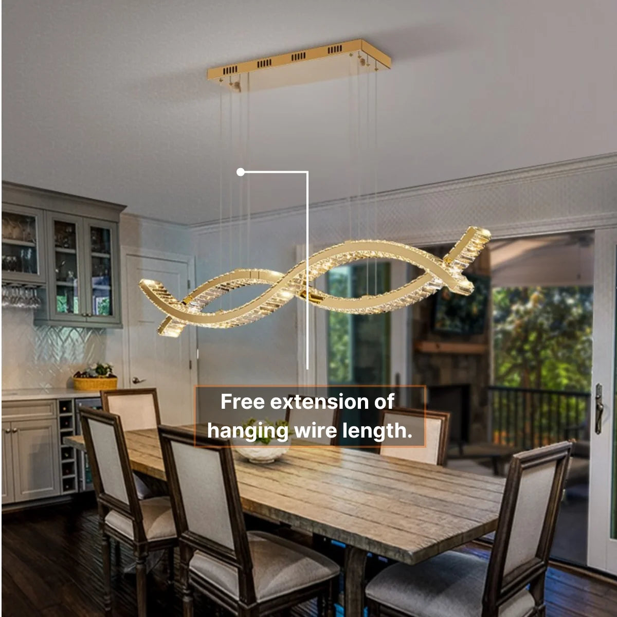 LED wave pendant light