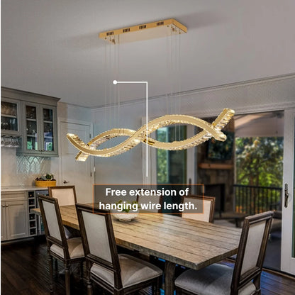 LED wave pendant light
