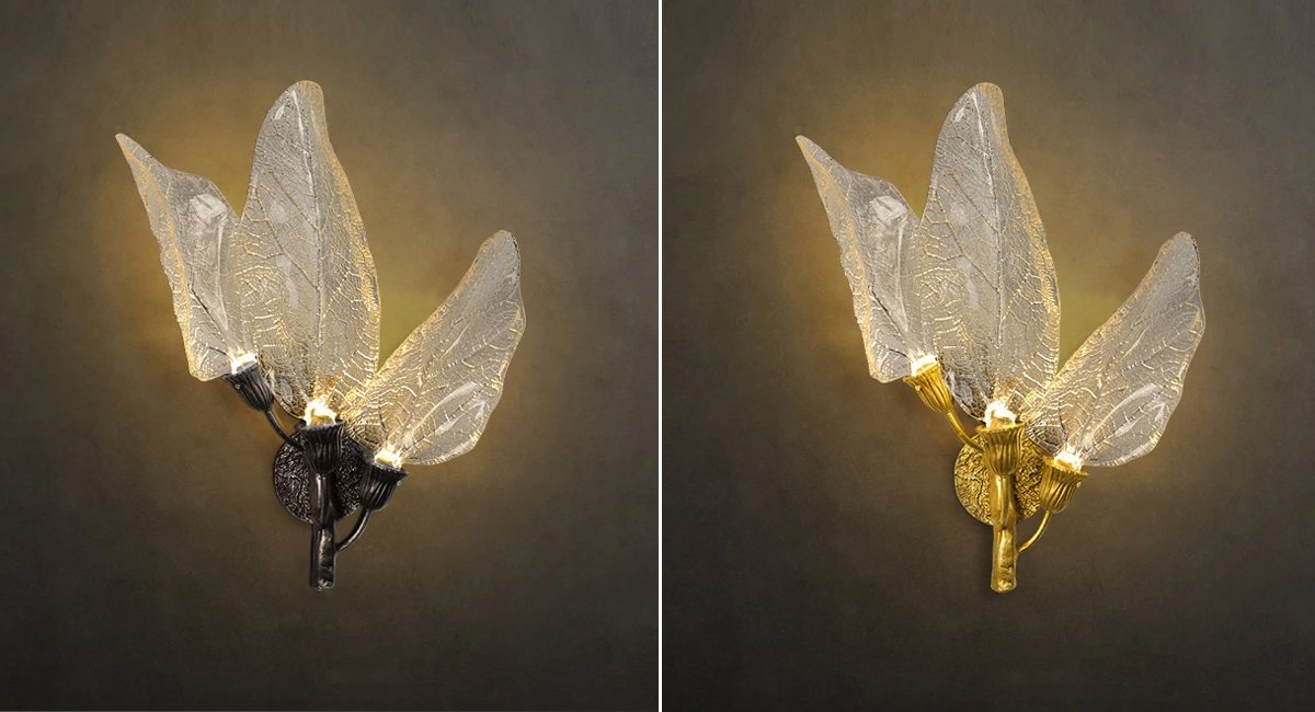 Leaf Sconce-Acrylic Leaf LED Wall Lamp With Dimmable-Real Shot