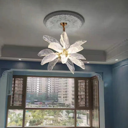 gold leaf chandelier for living room