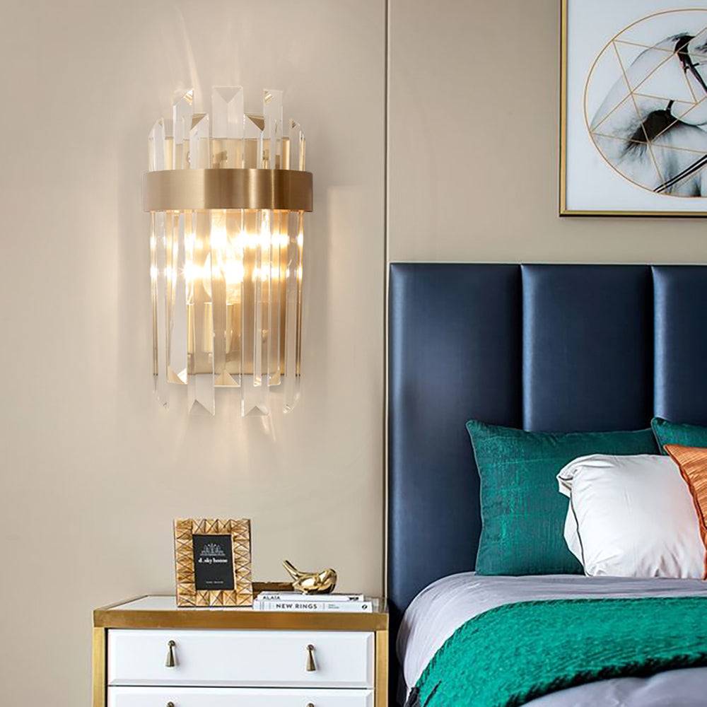 Lgnis Sconce-Modern Brushed Gold Crystal Wall Lights