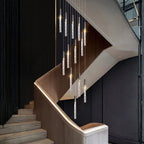 long hallway led chandelier