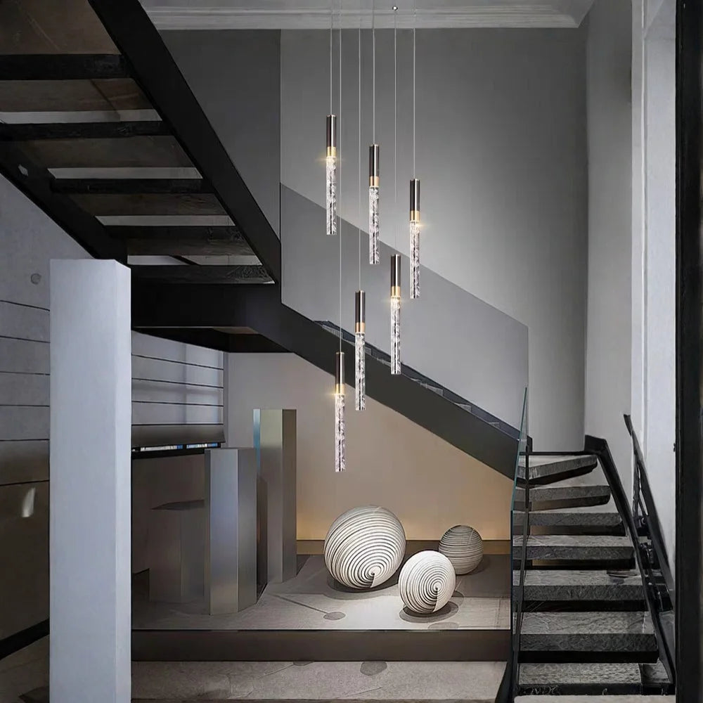 spiral staircase chandelier