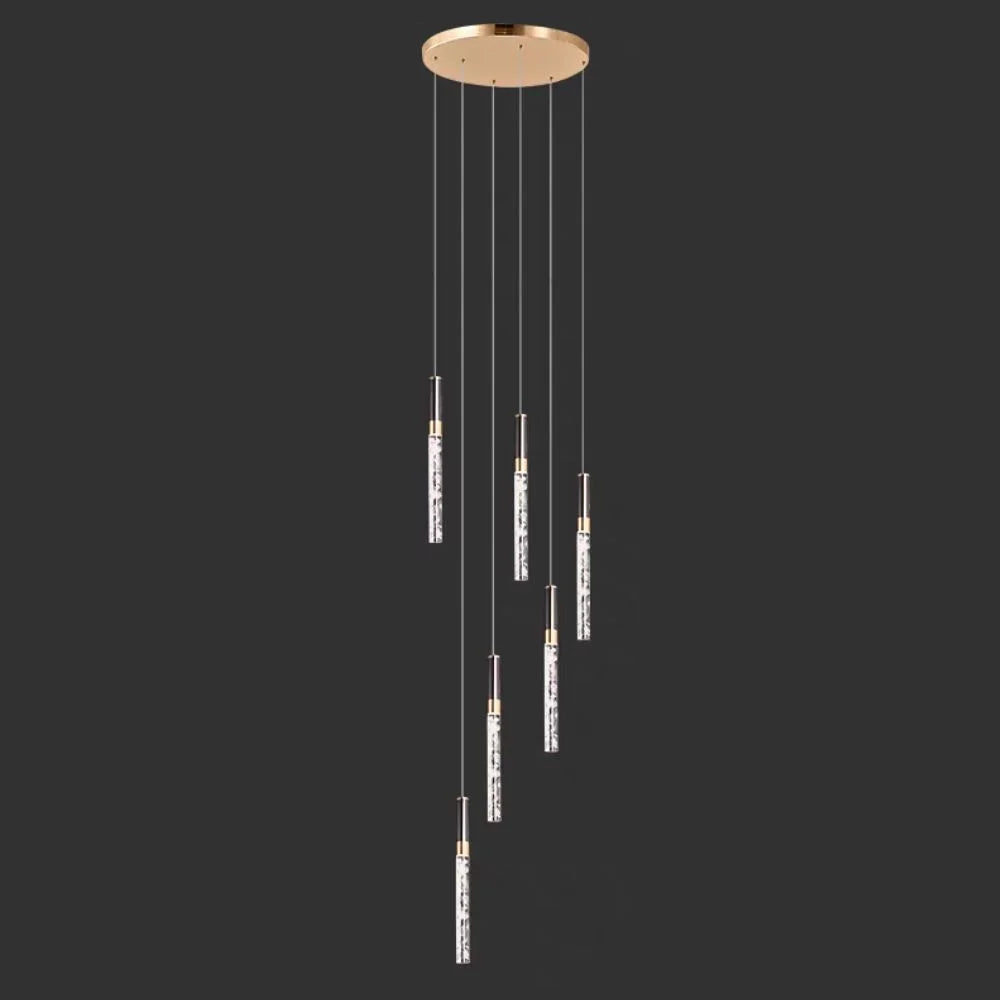 6 lights long staircase chandelier