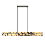 linear design black marble chandelier