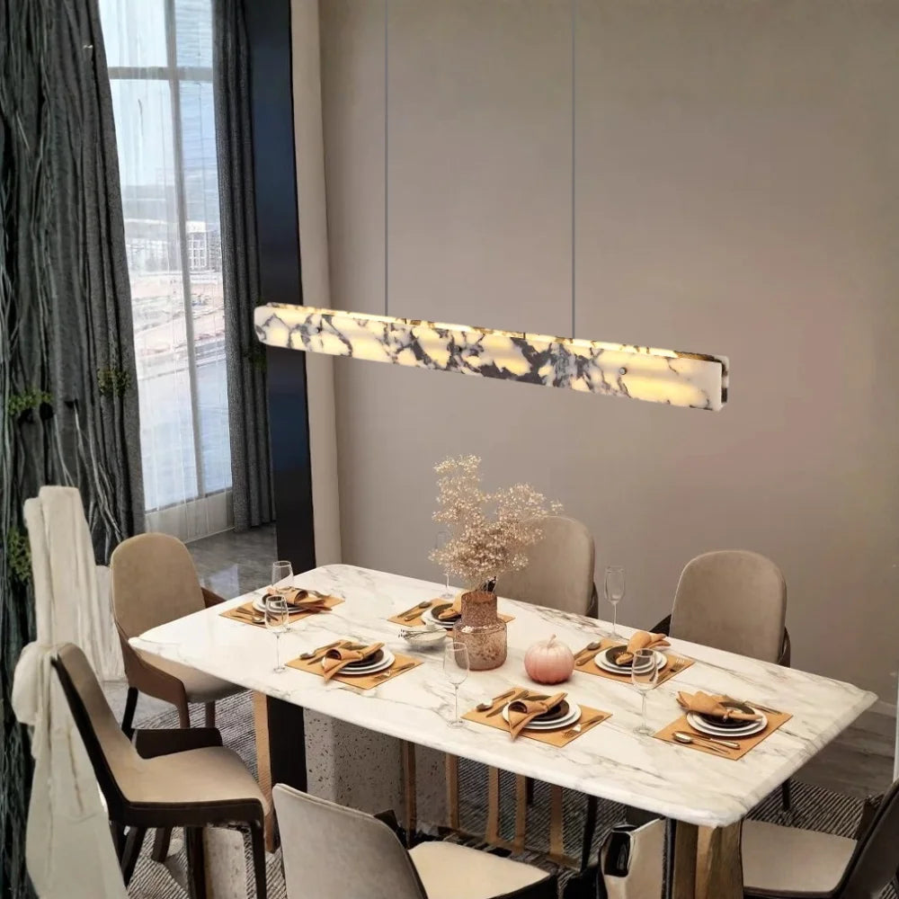 linear chandelier for dining room