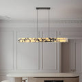 linear marble chandelier for dining table