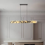 linear marble chandelier for dining table