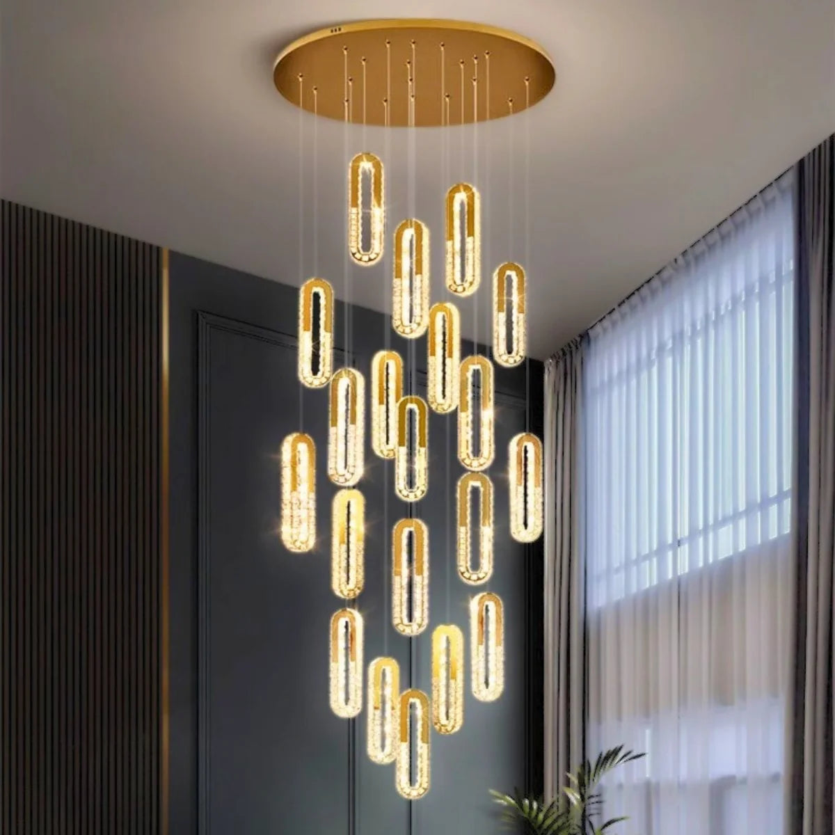 Long Chandelier for Staircase