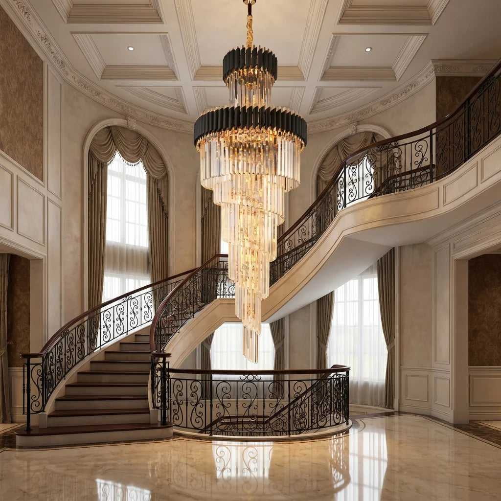 Long chandelier for staircase