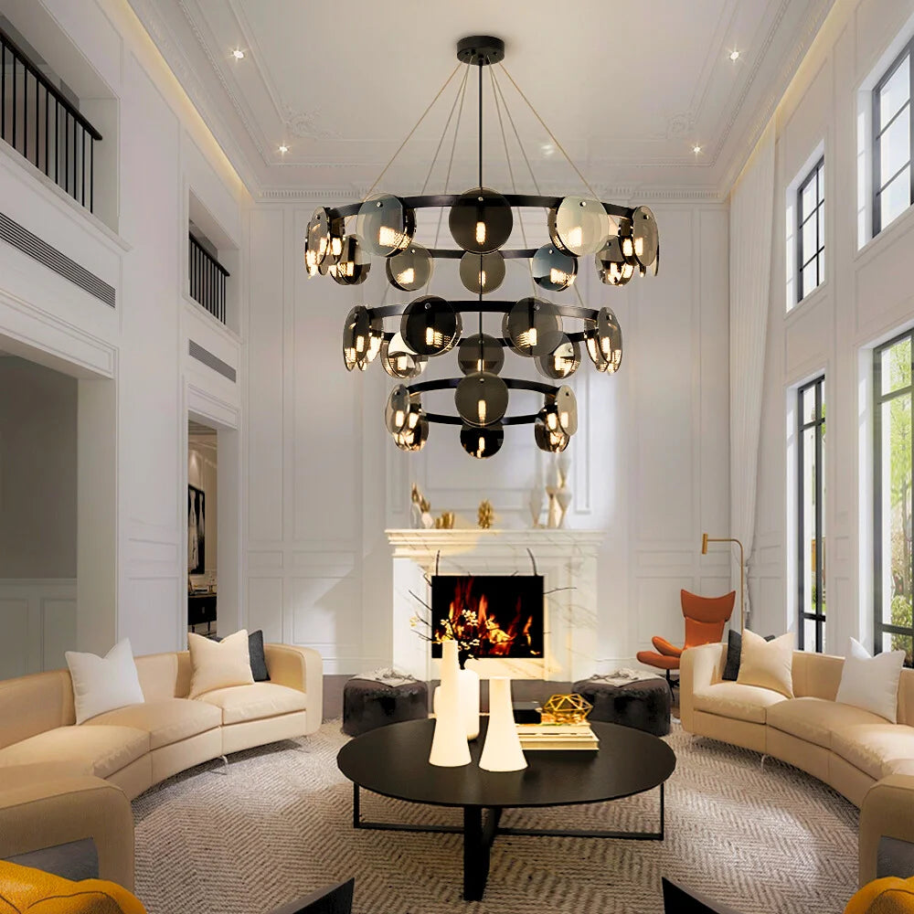 large glass chandelier