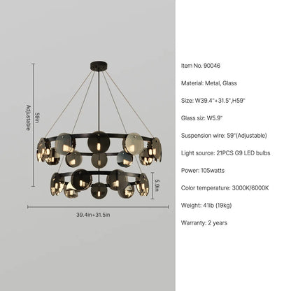 modern glass chandelier