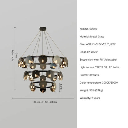large glass chandelier