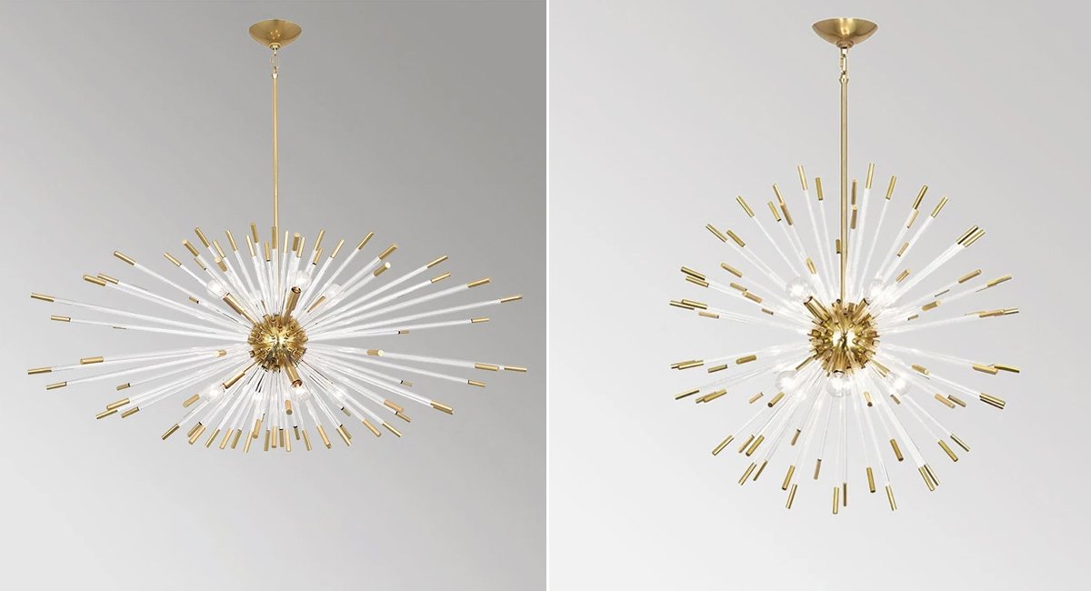 Lumi Chandelier-Gold Creative Design Glass Chandelier For Living Room-Real Shot