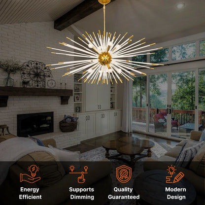 Gold Glass Chandelier