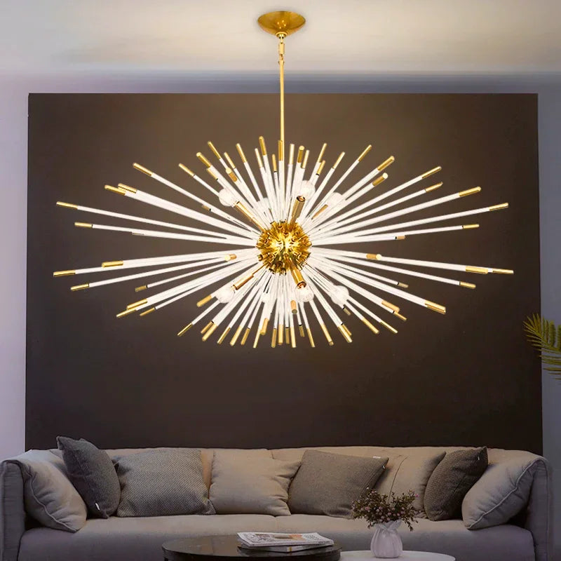 Lumi Gold Glass Chandelier