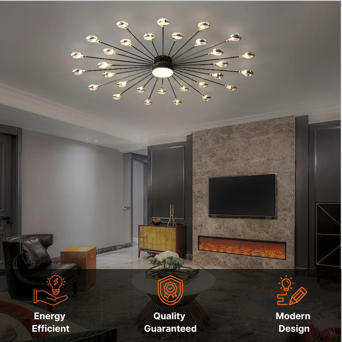 living room flush mount chandelier