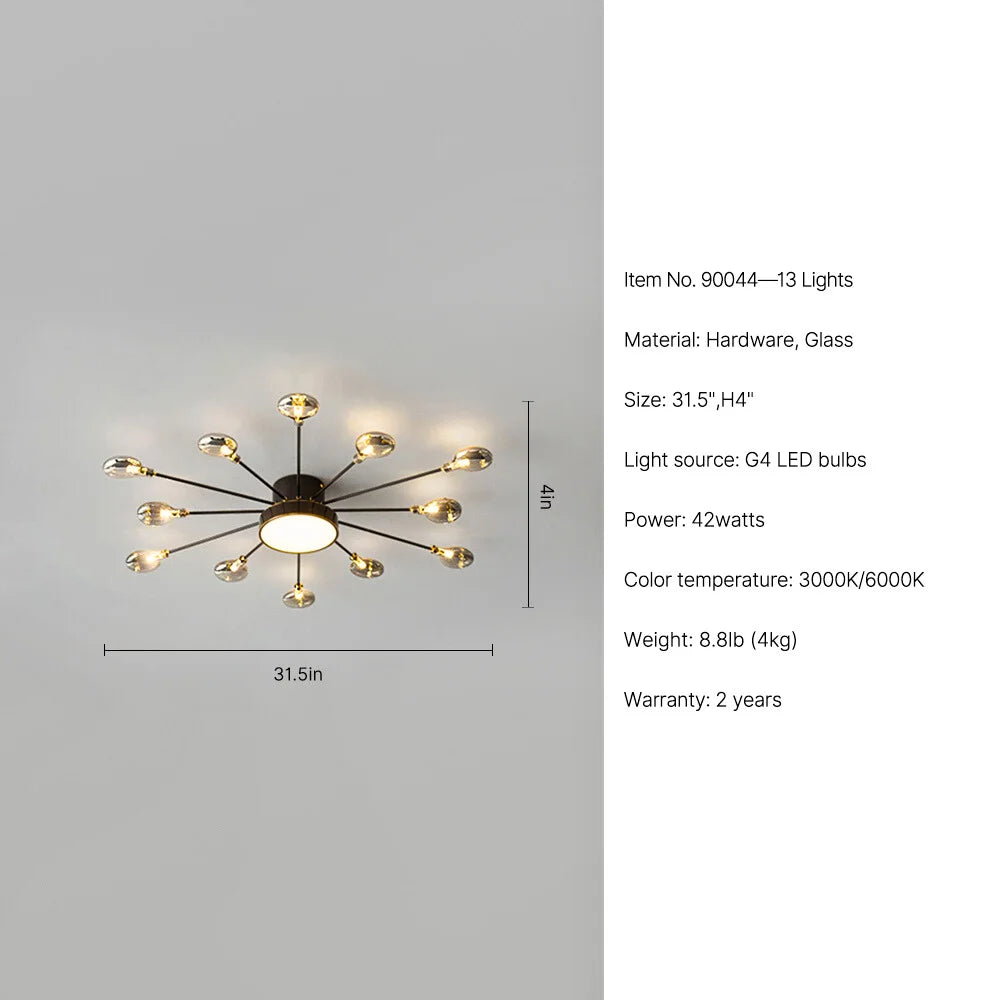 black flush mount chandelier