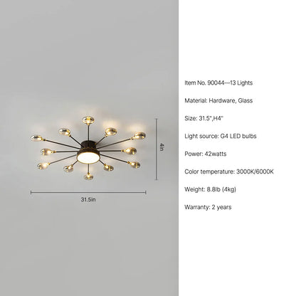 black flush mount chandelier
