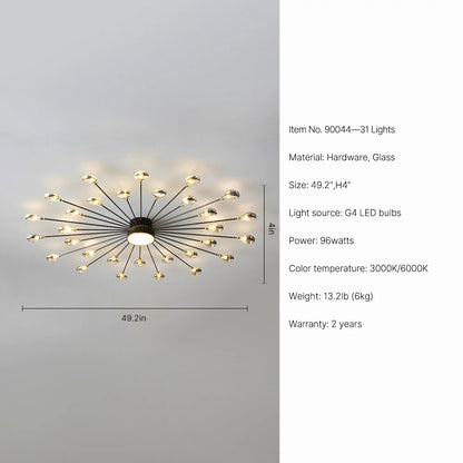 black flush mount chandelier