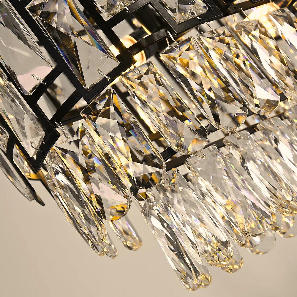 black chandelier dining room