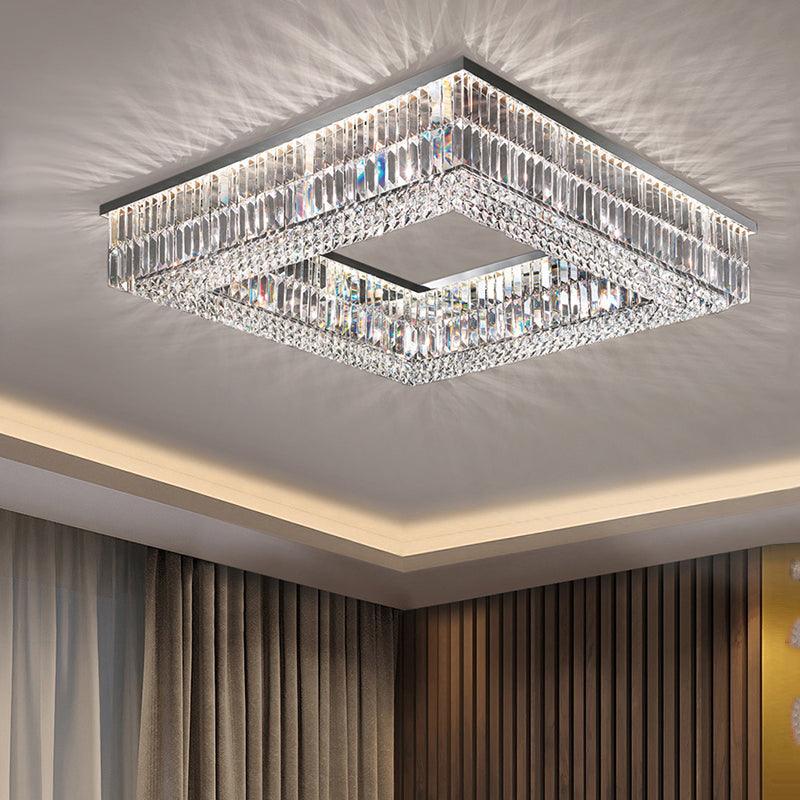 Mirror Ceiling Lamp-Modern Living Room Decor Crystal Light 