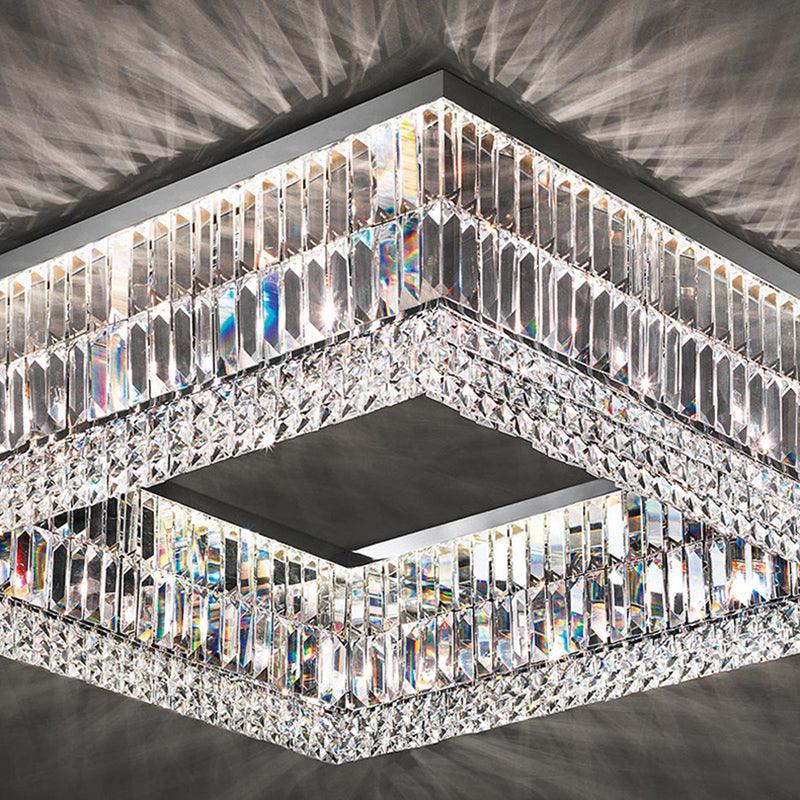 Mirror Ceiling Lamp-Modern Living Room Decor Crystal Light Detail