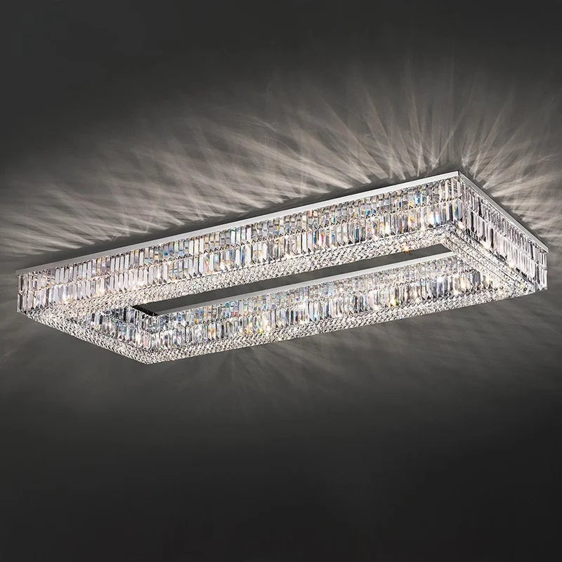 Mirror Modern Crystal LED Ceiling Light for Living Room