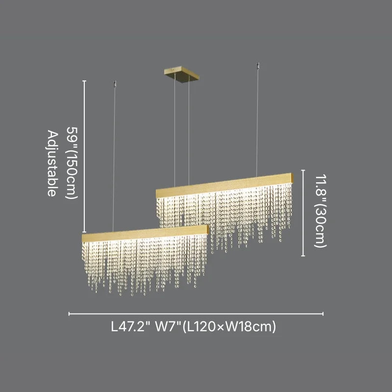 Mist Modern Gold & Chrome Crystal Chandelier for Dining Room & Living Room