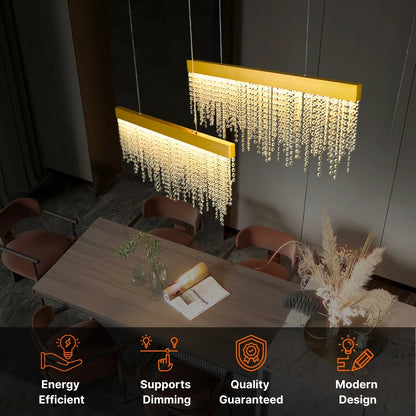 Chrome and Crystal Chandelier