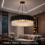 YOOGEE luxury crystal chandelier for modern dining room lighting