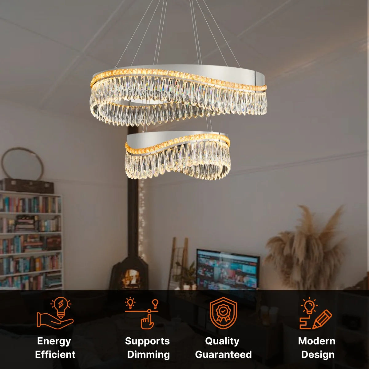 Modern Chrome Chandelier