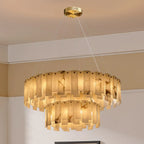 led marble chandelier