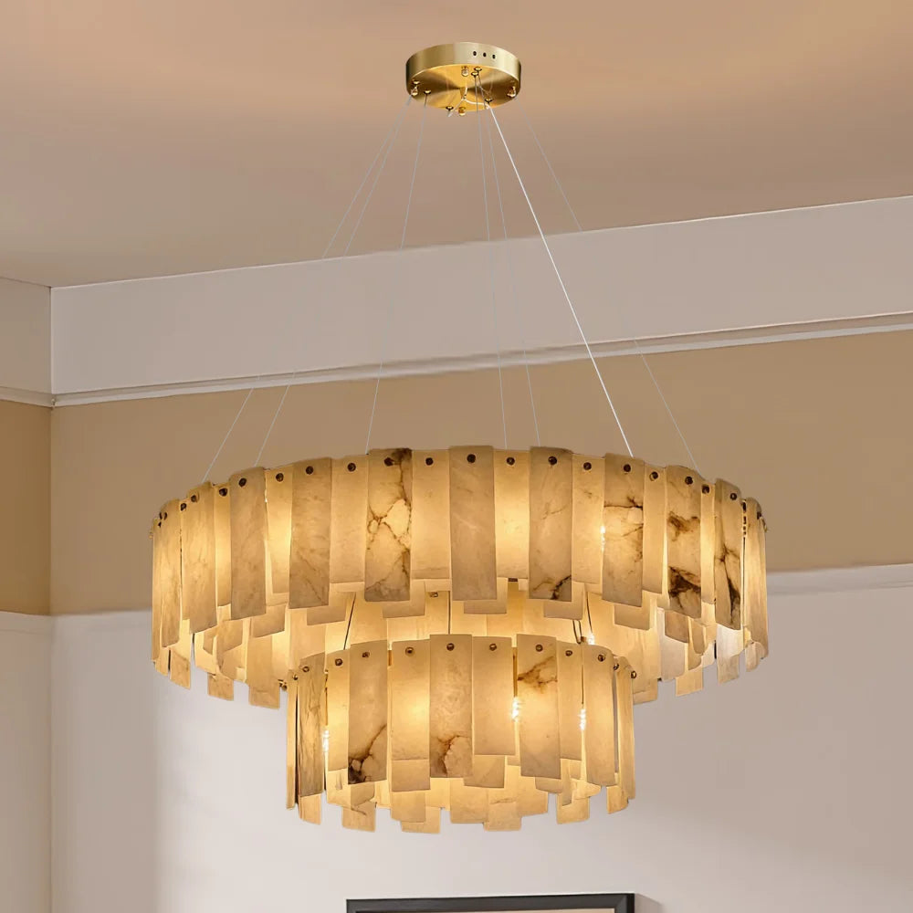 led marble chandelier