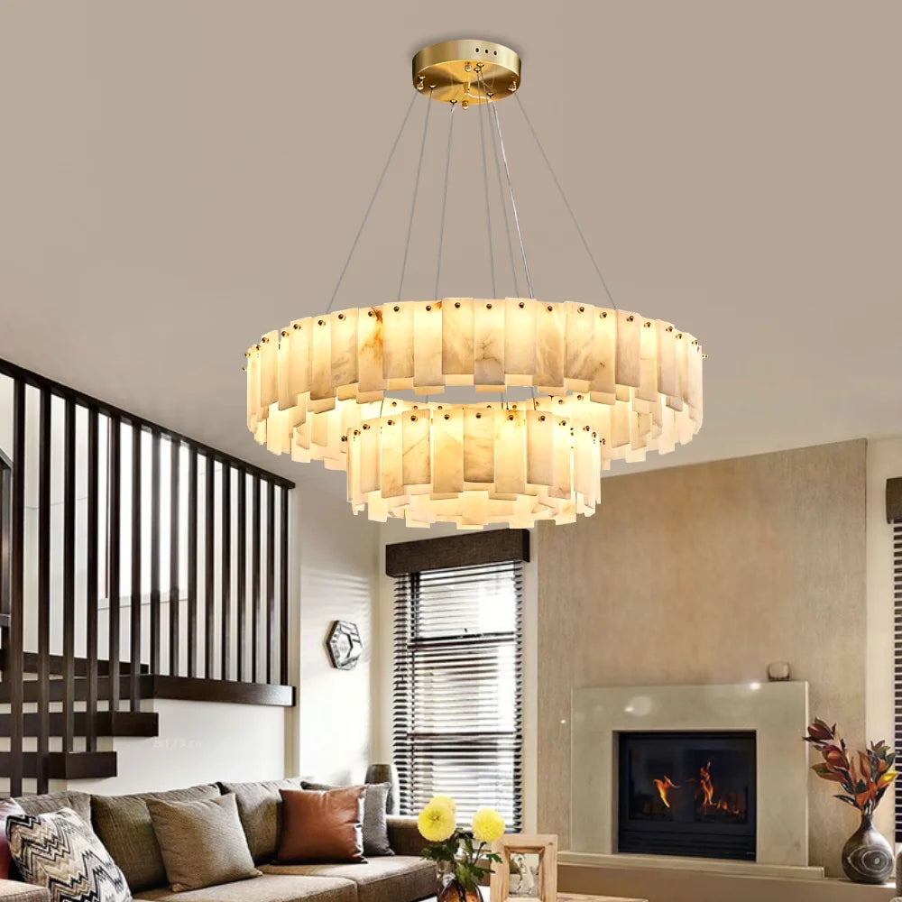 led marble chandelier