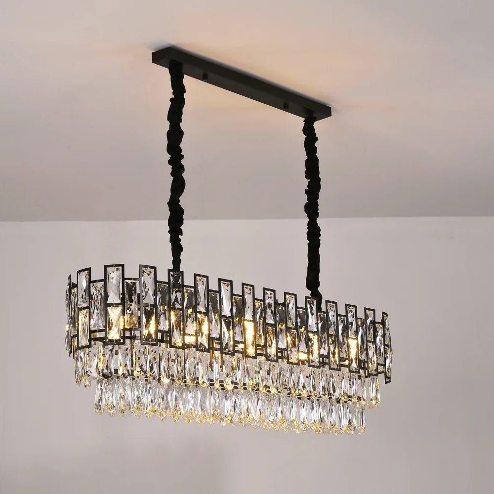 Modern black pendant lighting for kitchen island